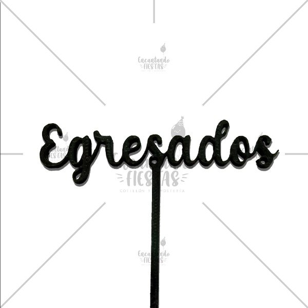 Producto - Adorno Cake Topper Egresados Plástico Negro
