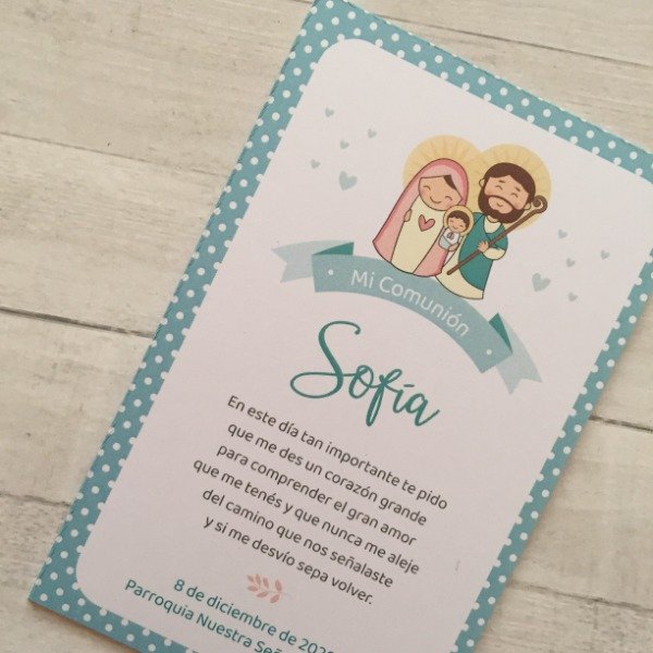 Producto - Diseño de Estampitas - Modelo Sagrada Familia