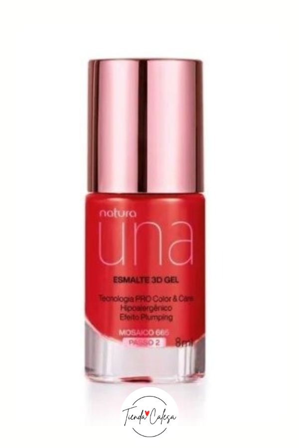 Producto - UNA - Esmalte 3d Gel - Paso 2 - Color Mosaico 665 (rojo)