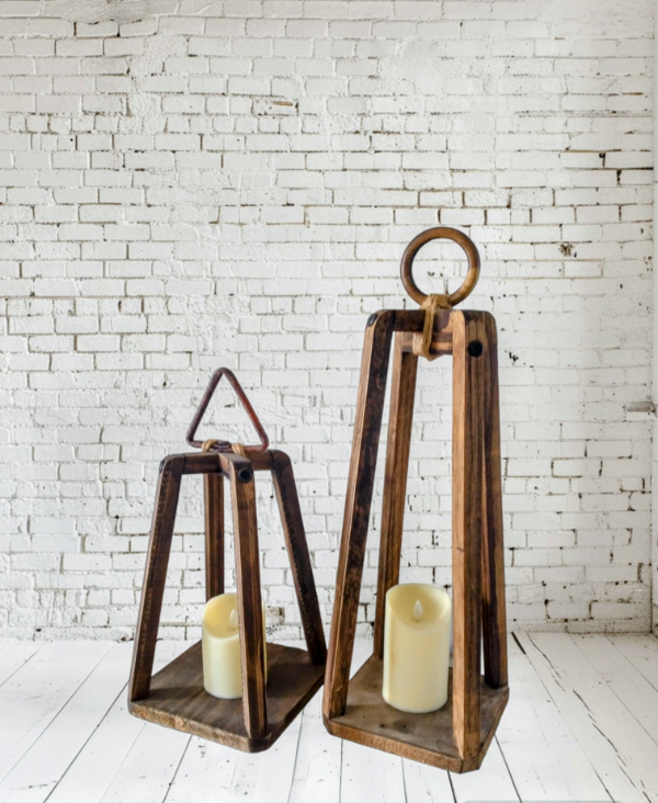 Producto - Fanales de madera x2 sin velas