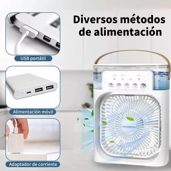 Producto - Ventilador Mini Cooler Aire  Hielo Humidificador Luz