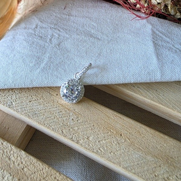 Producto - Dije Plata925 punto de luz con cubic blanco redondo