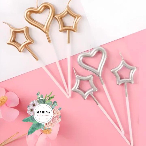 Producto - Set x 3 velas corazón y estrella