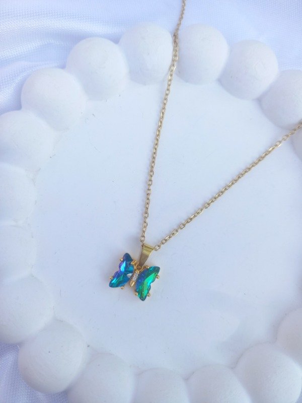 Producto - cadenita butterfly tiny golden (verde)