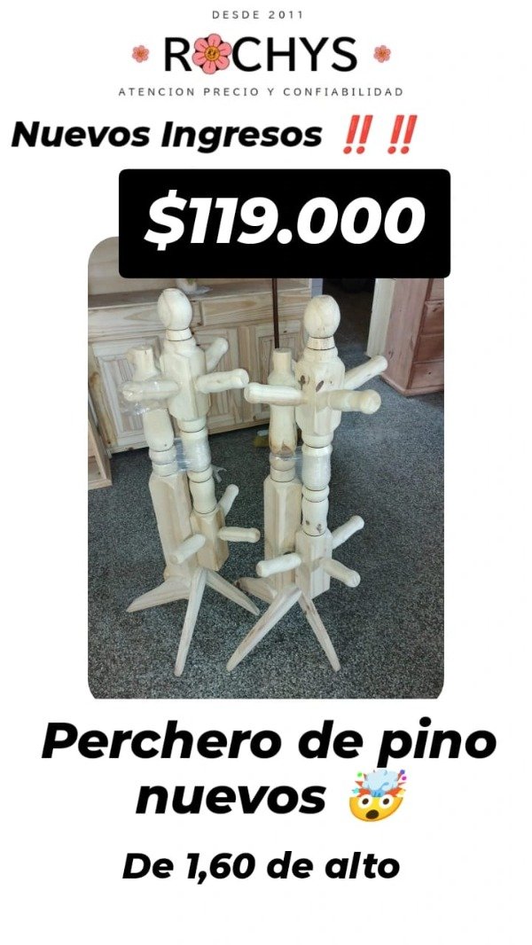 Producto - percheros nuevos de pino 160aprox de alto