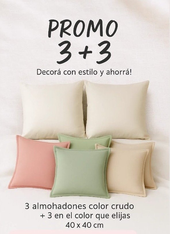Producto - PROMO 3+3 ALMOHADONES TUSOR 40X40