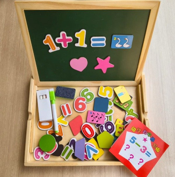 Producto - Pizarra Didáctica Magnética Madera Con Accesorios (números)