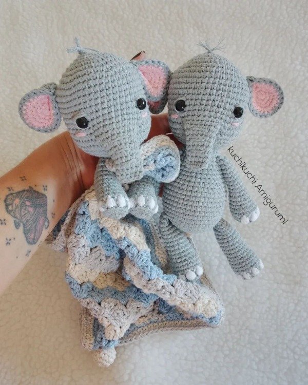 Producto - Patrón Luca elefante + mantita de apego