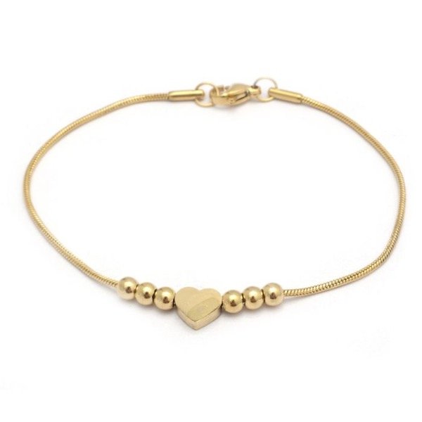 Producto - Pulsera Corazón y Bolita 18cm