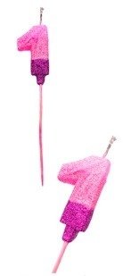 Producto - Vela Gibreada Degrade Rosa Número 1