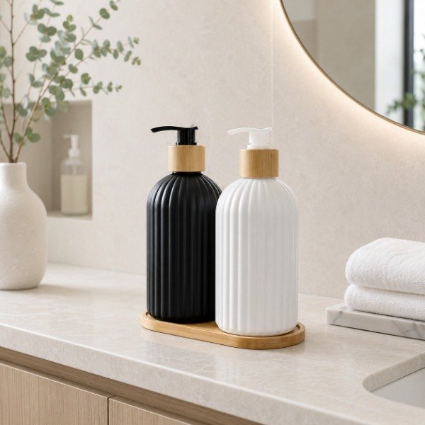 Producto - Set x2 Dispenser con Base Madera