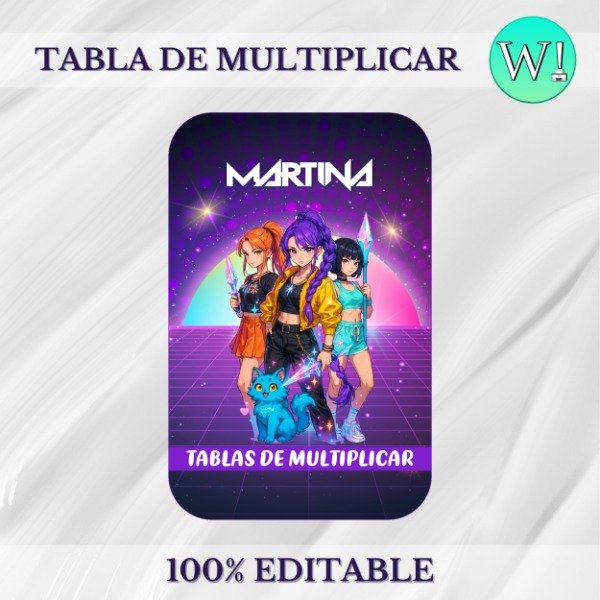 Producto - Kit Imprimible Tabla De Multiplicar Las Guerreras K-Pop