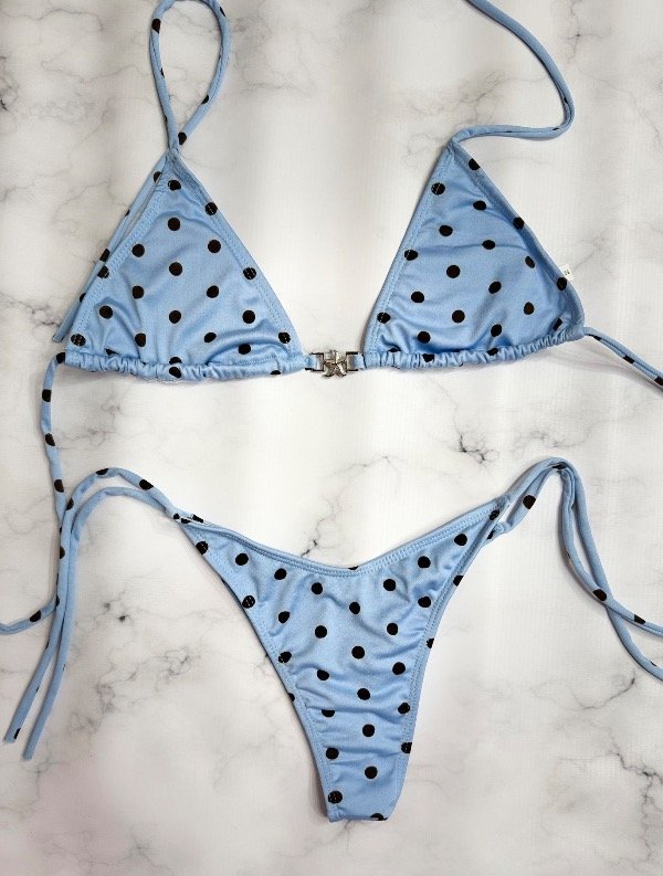 Producto - Bikini lunares aplique celeste