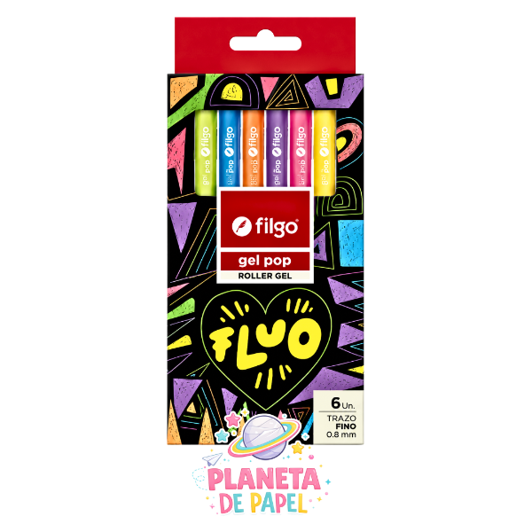 Producto - Boligrafo roller gel flúo x 6 FILGO