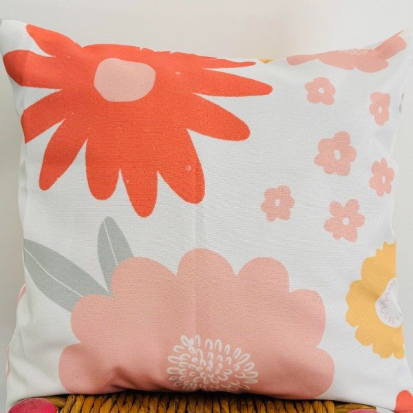 Producto - Almohadón Flores naranjas