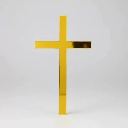 Producto - Cake topper cruz dorada fibrofacil 10 cm de alto