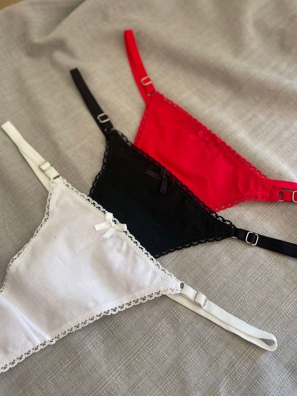 Producto - Pack x3 algodón + mini puntilla (rojo)