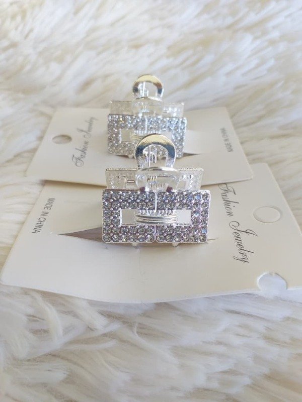 Producto - Broche Metal Rectangular Strass chico (el par)