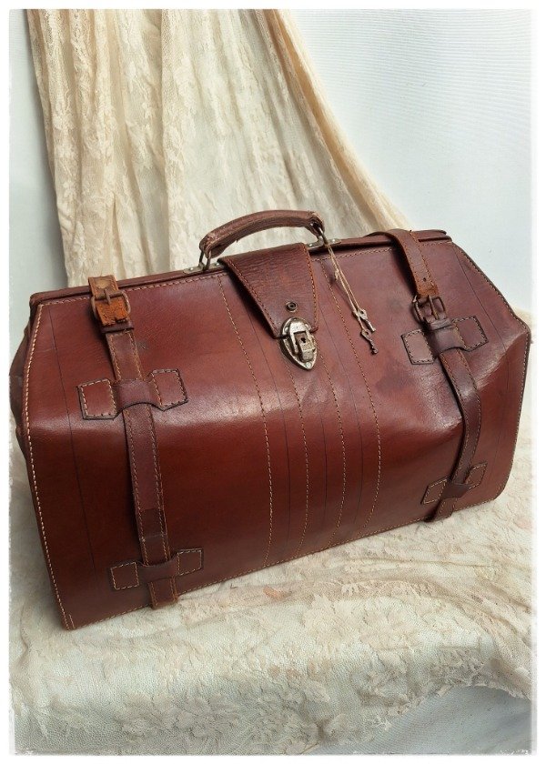 Producto - Antiguo Bolso de Cuero Viaje