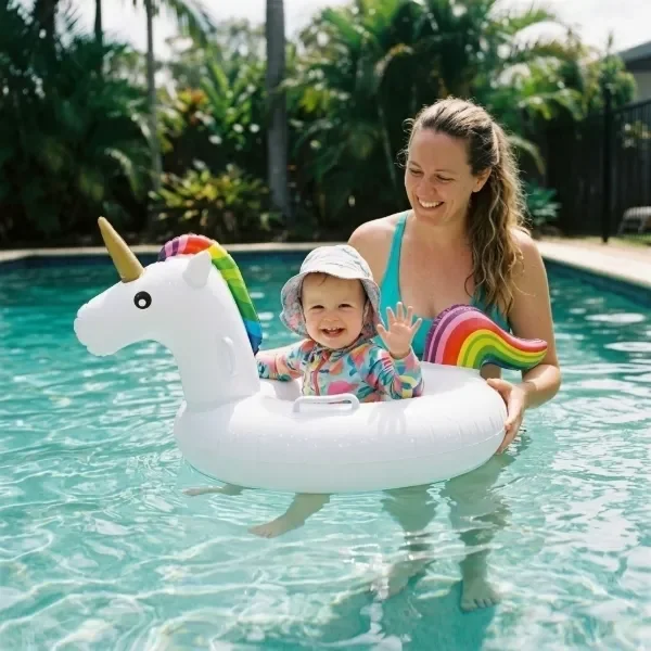 Producto - Bote Inflable Unicornio con Asiento y Manijas para Pileta Hasta 3 años - 3