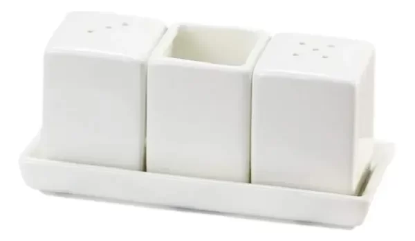 Producto - Set de ceramica para sal pimienta y escarbadientes