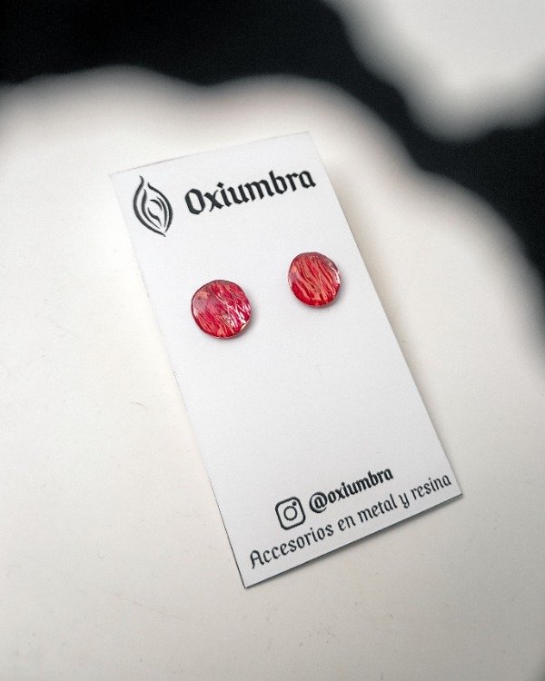 Producto - Mini Aretes Orb (cobre y rojo)