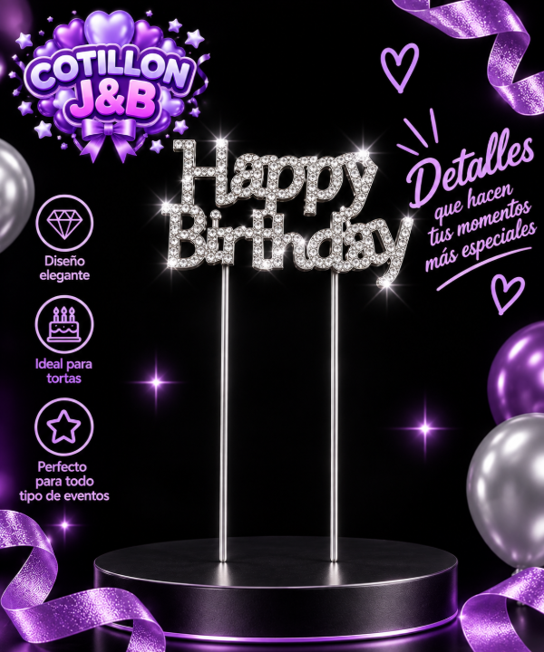 Producto - happy birthday metal plata