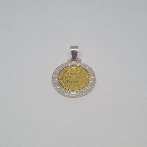 Producto - Dije plata y oro San Benito