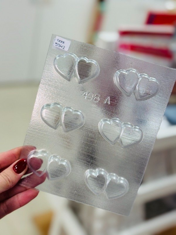 Producto - Molde acetato para bombones corazón doble
