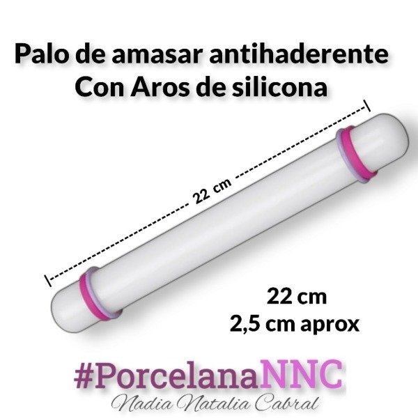 Producto - Palo de amasar 22 cm con aros niveladores