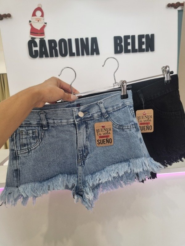 Producto - Short tiro bajo celeste