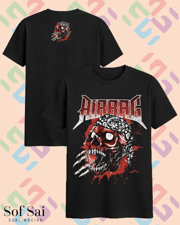 Remera airbag calabera roja