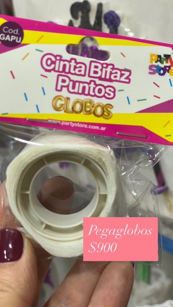Producto - PEGA GLOBOS 12 MM X 100 BOTONES ADHESIVOS