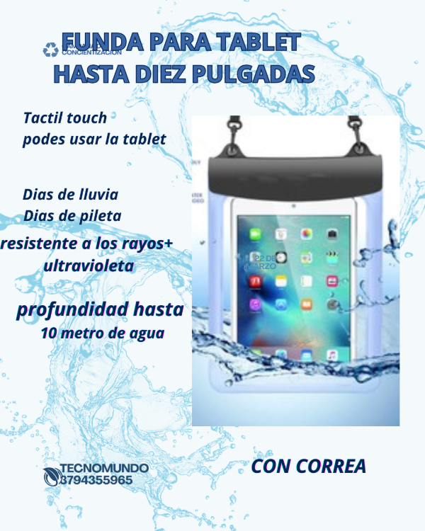 Producto - Funda impermeable de 9.7 a 11.5 pulgadas para tablet