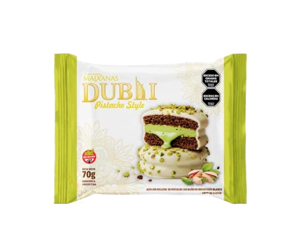 Producto - Alfajor Dubai Pistacho Chocolate Blanco - x 6 U