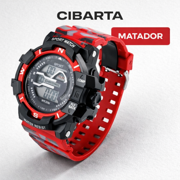 Producto - Reloj deportivo 2244 Matador Rojo Resistente al agua