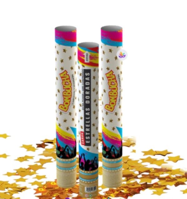 Producto - Lanza papeles Bombucha Estrellas Doradas