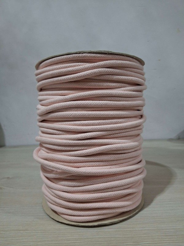 Producto - Cordon de algodón trenzado 6mm ROSA BEBÉ
