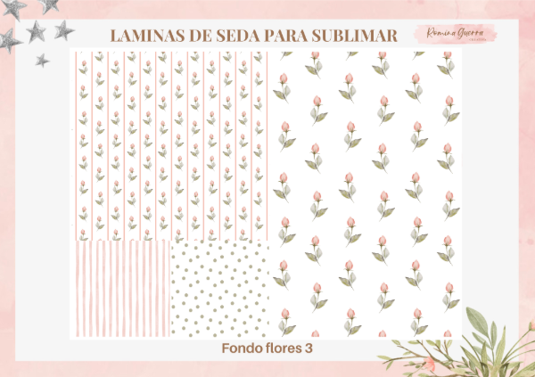 Producto - Laminas de seda para sublimar - Fondo flores 3