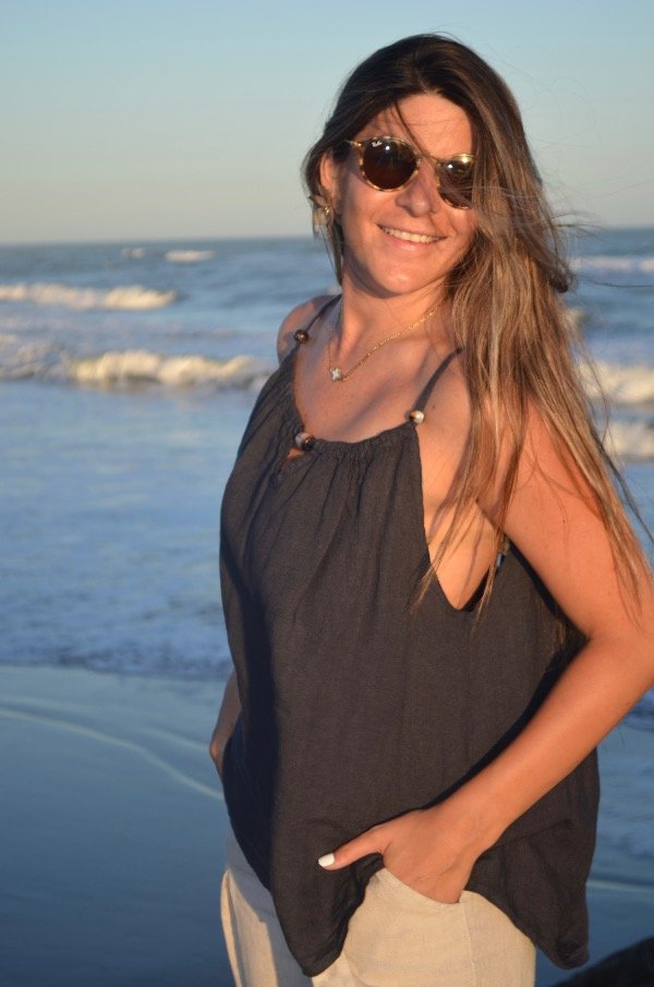 Producto - Musculosa Serena 100 Lino Azul Marino