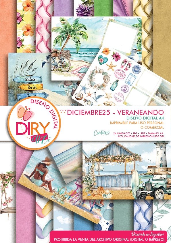 Producto - Veraneando - Papeles digitales A4