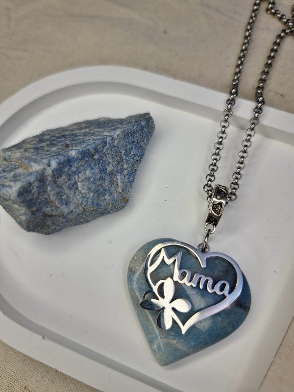 Producto - Collar Corazón Mamá Cuarzo Azul Paraiba