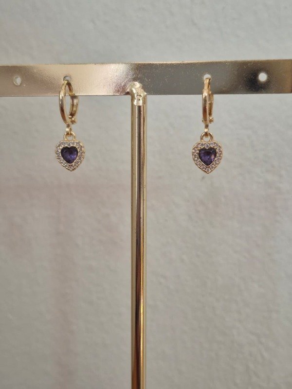 Producto - AROS CORAZON BLUE - dorado