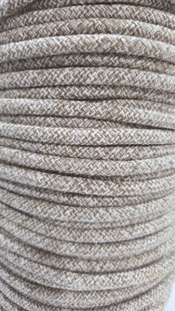 Producto - Cordon de algodón trenzado 6mm MELANGE SIMIL YUTE Y CRUDO