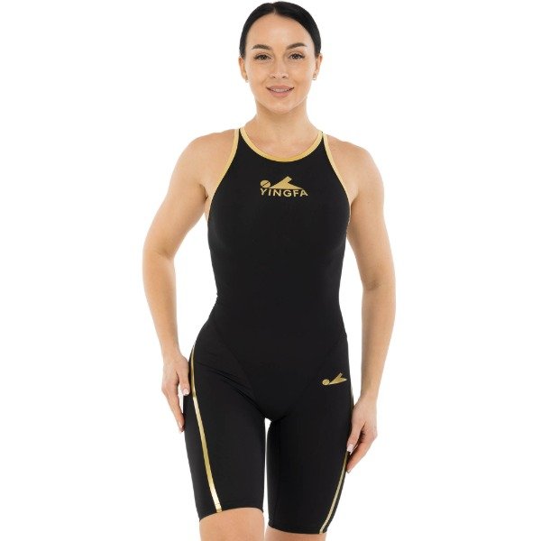 Producto - Traje de Baño de Competición Goldswim Negro Niña/Mujer FINA - 4