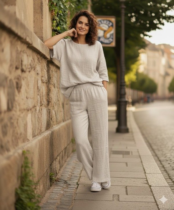 Producto - Conjunto de Lino con Blusa