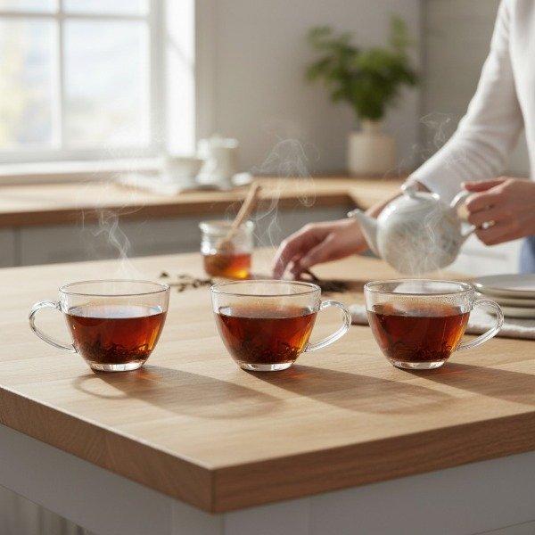Producto - SET DE 3 TAZAS DE TE DE VIDRIO ITALIAN TEA MUG 200ML EN CAJA