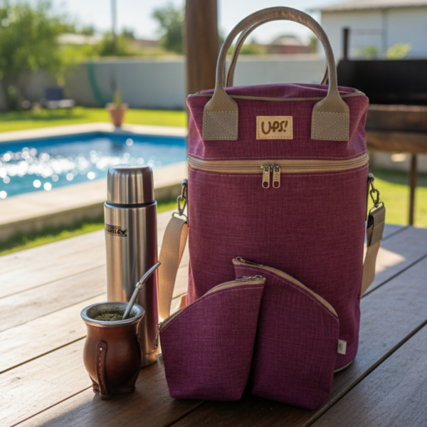Producto - Set Matero Ambar Lila - Bolso  + Set de Yerbero y Azucarero