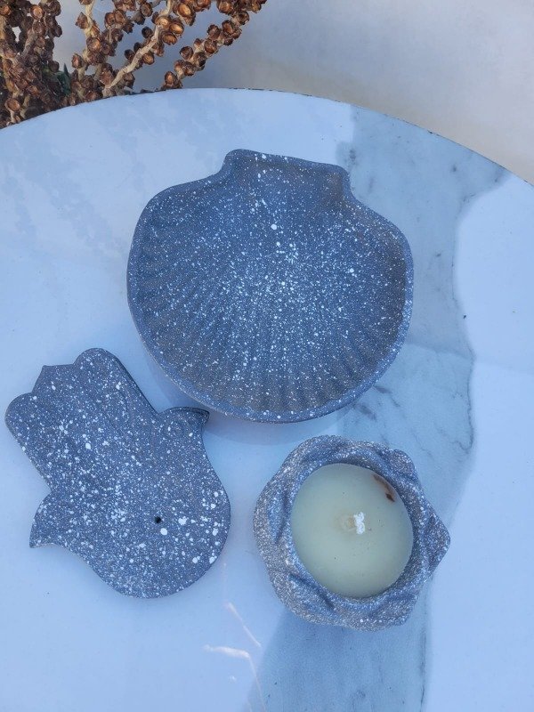 Producto - Vela, Portasahumerio y Organizador Gris Humo