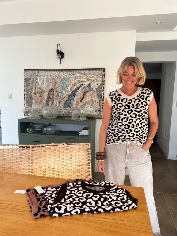 Producto - Musculosa tejida animal print